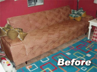 Refurbishing a Living Room Couch with Fabric Spray Dye