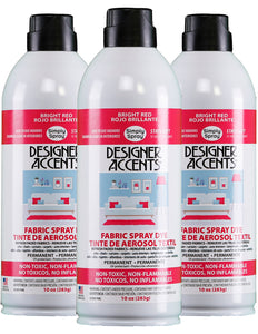 Three cans of simply spray bright red fabric paint spray dye