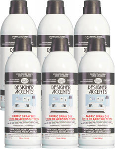 Six cans of simply spray charcoal grey fabric paint spray dye