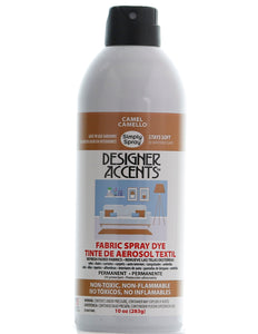 A single can of simply spray camel brown fabric paint spray dye