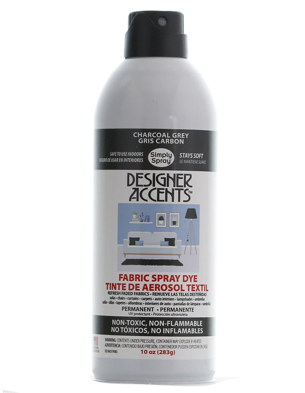 Designer Accents Fabric Paint Spray Dye by Simply Spray - Charcoal Grey