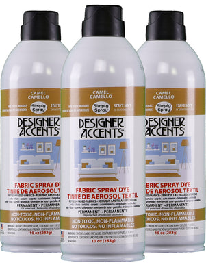 Three cans of simply spray camel brown fabric paint spray dye