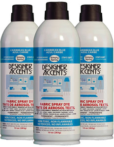 Three cans of simply spray caribbean blue fabric paint spray dye