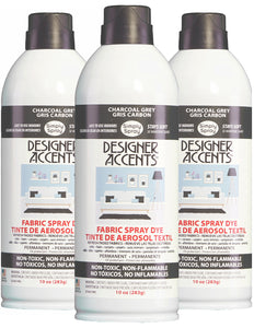  Three cans of simply spray charcoal grey fabric paint spray dye